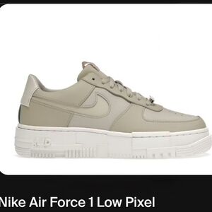 Nike Air Force 1 Low Pixel Stone Bone Summit White Women's Sneakers Shoes Sz 8.5